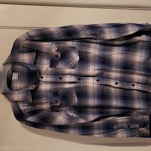 White and blue flannel XL